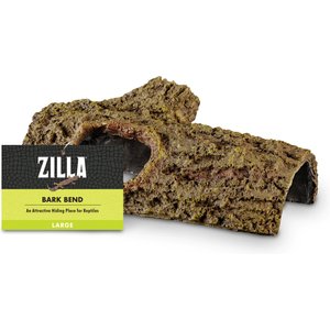 Zilla Bark Bends Habitat Decor Reptile Hideout, Large