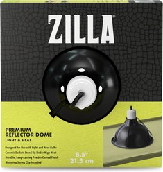 Zilla Premium Reflector Light & Heat Black Ceramic Dome Lighting Fixture, 8.5-in