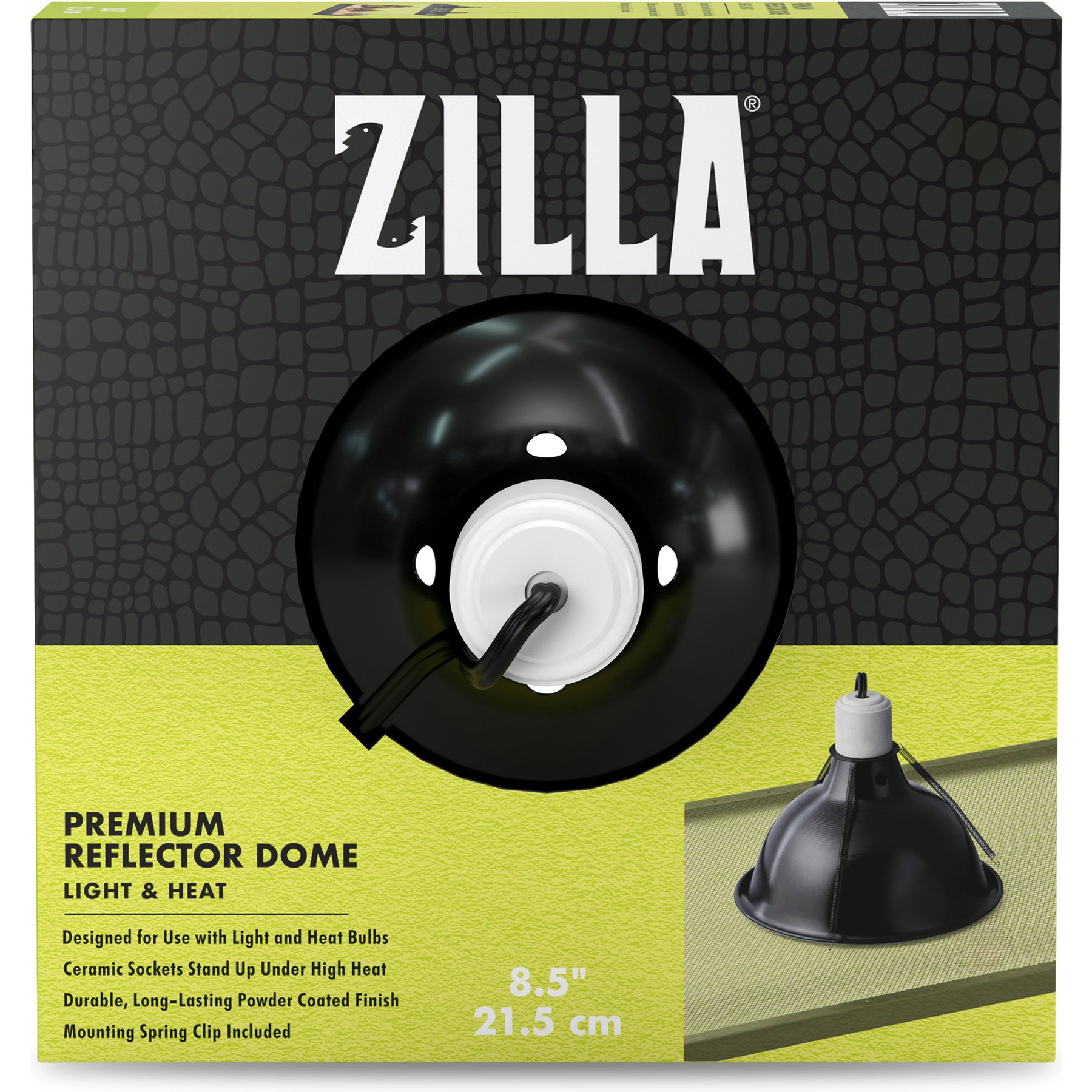 Zilla Premium Reflector Light & Heat Black Dome Lighting Fixture, 8.5"