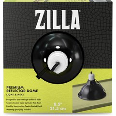 Zilla Premium Reflector Light & Heat Black Ceramic Dome Lighting Fixture, 8.5-in