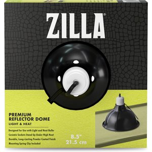 Zilla Premium Reflector Light & Heat Black Ceramic Dome Lighting Fixture, 8.5-in