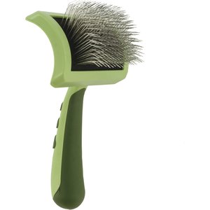 Safari Curved with Coated Tips for Long Hair Dog Firm Slicker Brush, Medium