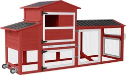 Aivituvin AIR61-R Mobile Chicken Tractor Chicken Coop with Wheels, 2 to 3 Chicken Capacity, 83.3-L
