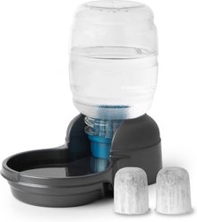 Petmate Replendish Filtered Dishwasher Safe Plastic Dog Waterer with 2 Filter, Pearl Smoke Gray, 0.5-gal