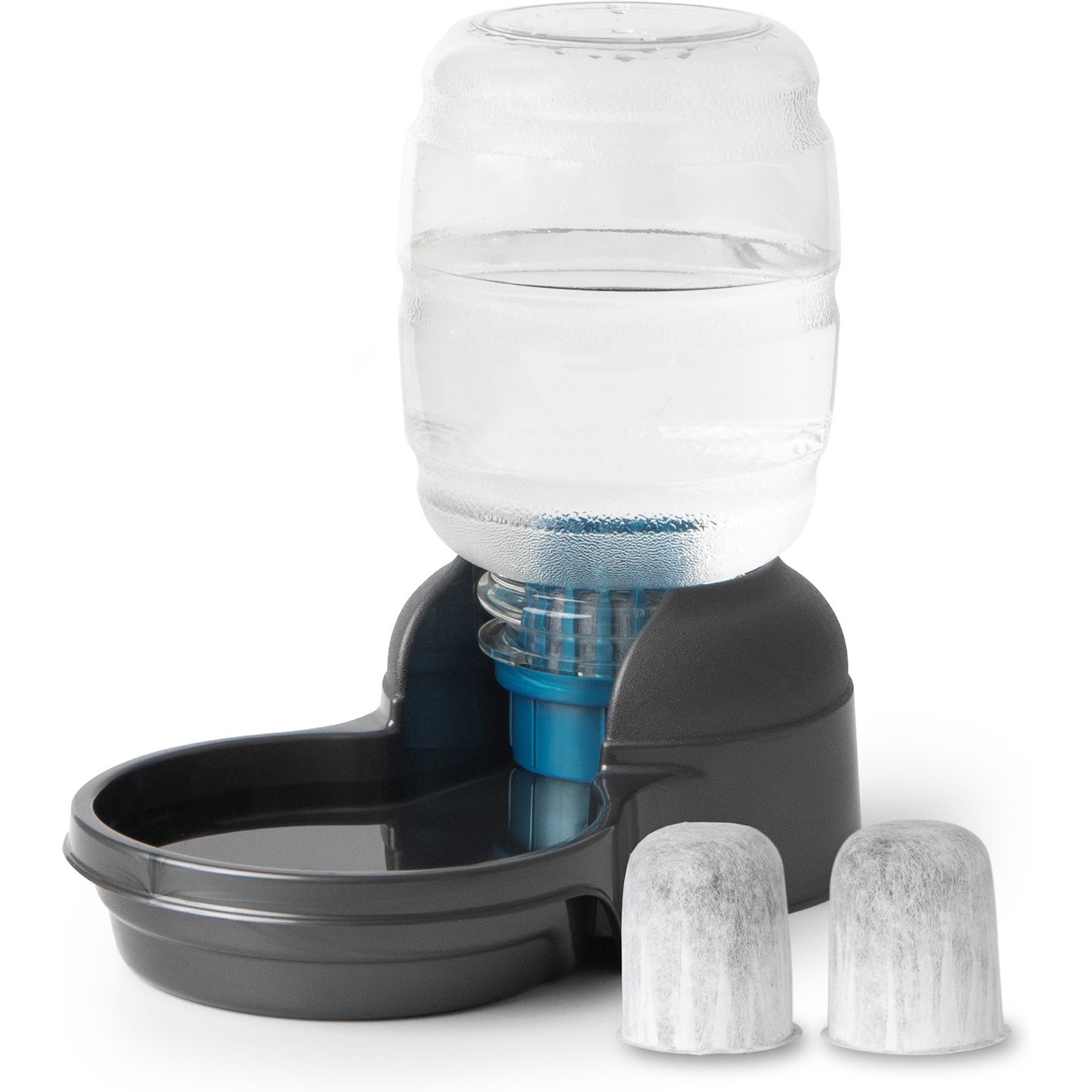 Petmate Replendish Filtered Dishwasher Safe Plastic Dog Waterer with 2 Filter, Pearl Smoke Gray, 0.5-gal