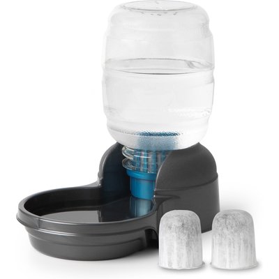 Petmate Petmate Replendish Filtered Dishwasher Safe Plastic Dog Waterer with 2 Filter, Pearl Smoke Gray, 0.5-gal