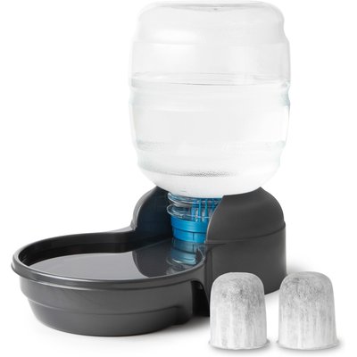 Petmate Petmate Replendish Filtered Dishwasher Safe Plastic Dog Waterer with 2 Filter, Pearl Smoke Gray, 4-gal