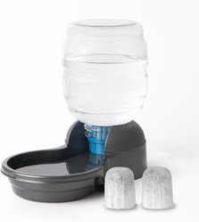 Petmate Replendish Filtered Dishwasher Safe Plastic Dog Waterer with 2 Filter, Pearl Smoke Gray, 1-gal