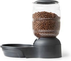 Petmate Replendish Dishwasher Safe Plastic Dog Feeder, Pearl Smoke Gray, 10-lb