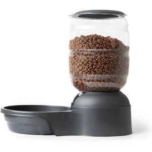 Petmate Replendish Dishwasher Safe Plastic Dog Feeder, Pearl Smoke Gray, 10-lb