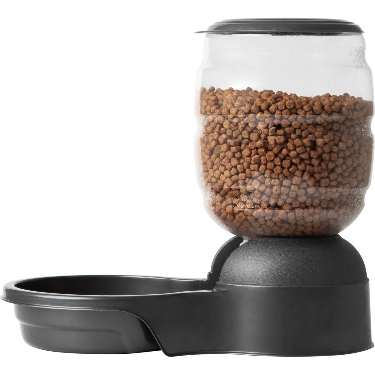 Petmate Replendish Dishwasher Safe Plastic Dog Feeder, Pearl Smoke Gray, 5-lb