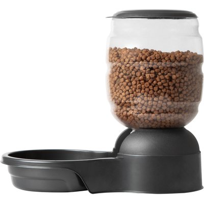 Petmate Petmate Replendish Dishwasher Safe Plastic Dog Feeder, Pearl Smoke Gray, 5-lb