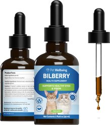 Pet Wellbeing Bilberry Supports Healthy Vision & Capillaries Bacon Flavored Liquid Supplement for Cats, 2-oz