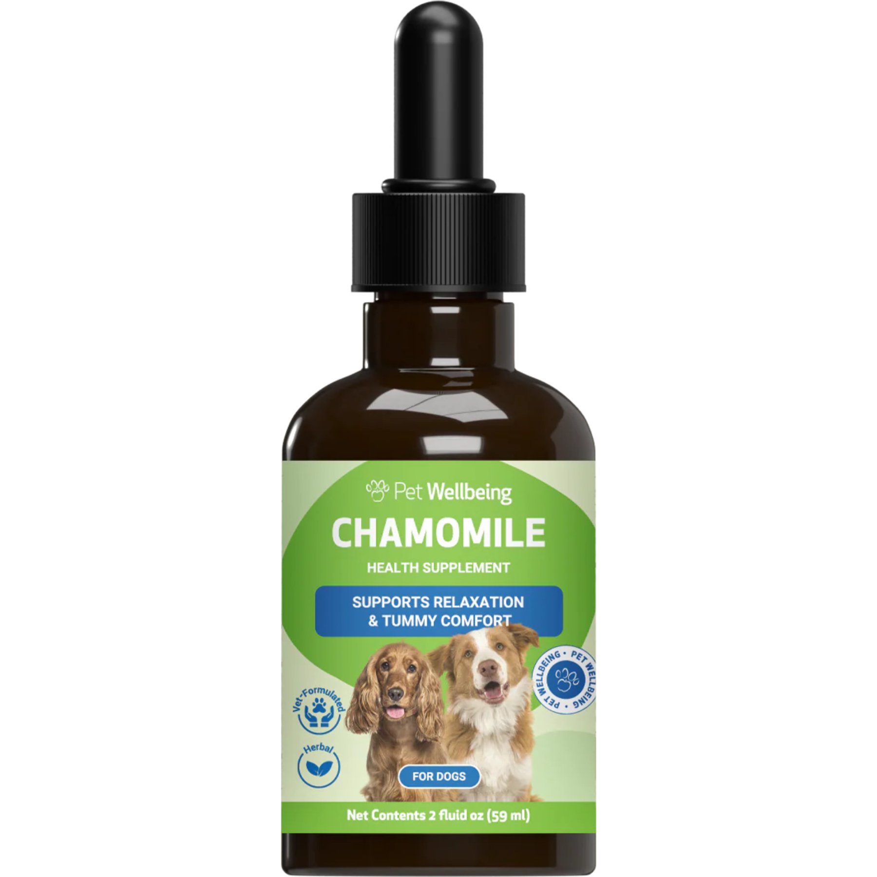 Pet Wellbeing Chamomile Supports Healthy Calm & Digestive Function Bacon Flavored Liquid Supplement for Dogs, 2-oz