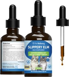 Pet Wellbeing Slippery Elm Healthy Digestive Tract & Throat Tissue Bacon Flavored Liquid Supplement for Cats, 2-oz