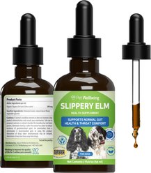 Pet Wellbeing Slippery Elm Healthy Digestive Tract & Throat Tissue Bacon Flavored Liquid Supplement for Dogs, 2-oz