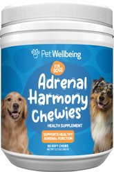 Pet Wellbeing Adrenal Harmony Chewies Support Cortisol Balance & Function Beef Flavored Supplement for Dogs, 360-g, 90 count