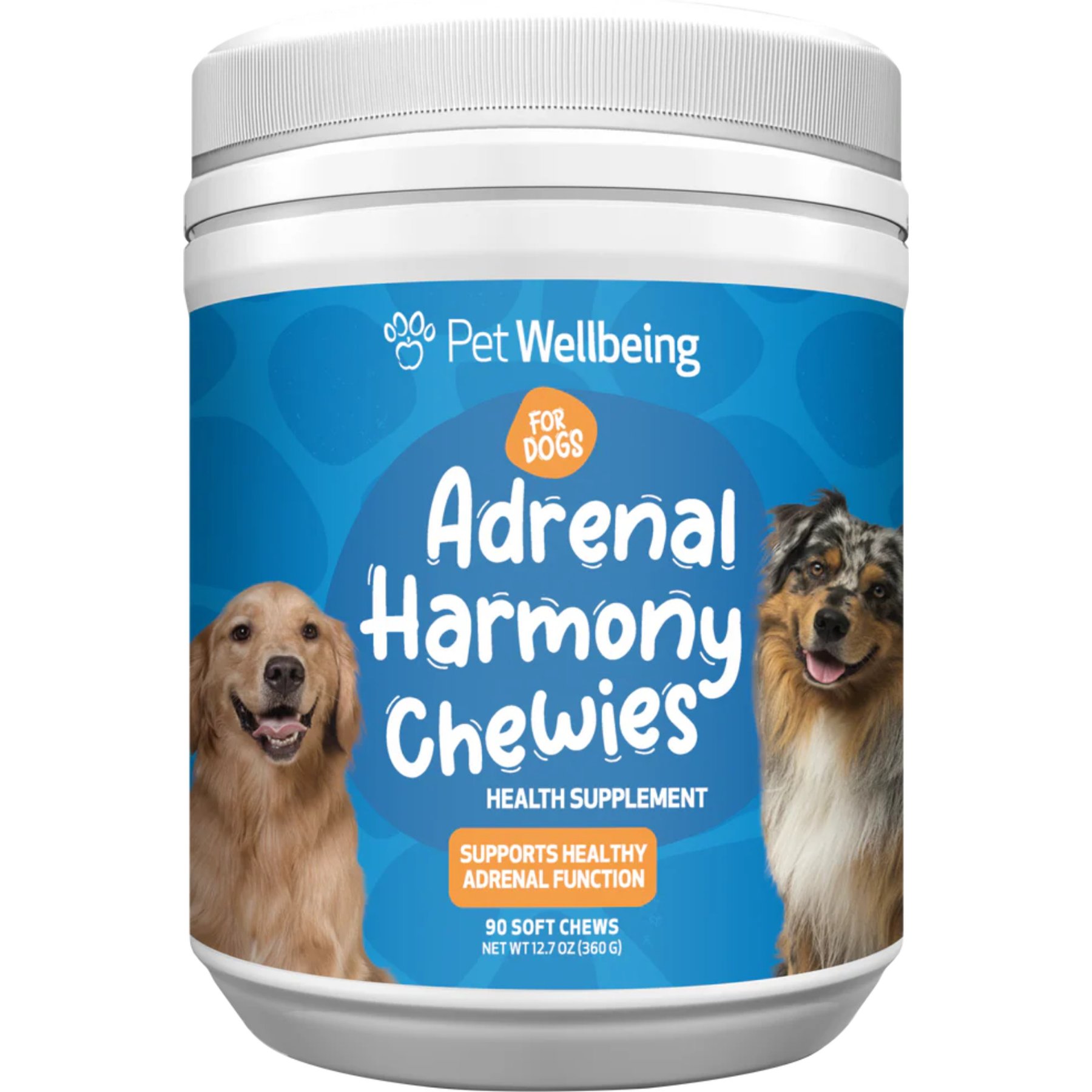 Pet Wellbeing Adrenal Harmony Chewies Support Cortisol Balance & Function Beef Flavored Supplement for Dogs, 360-g, 90 count