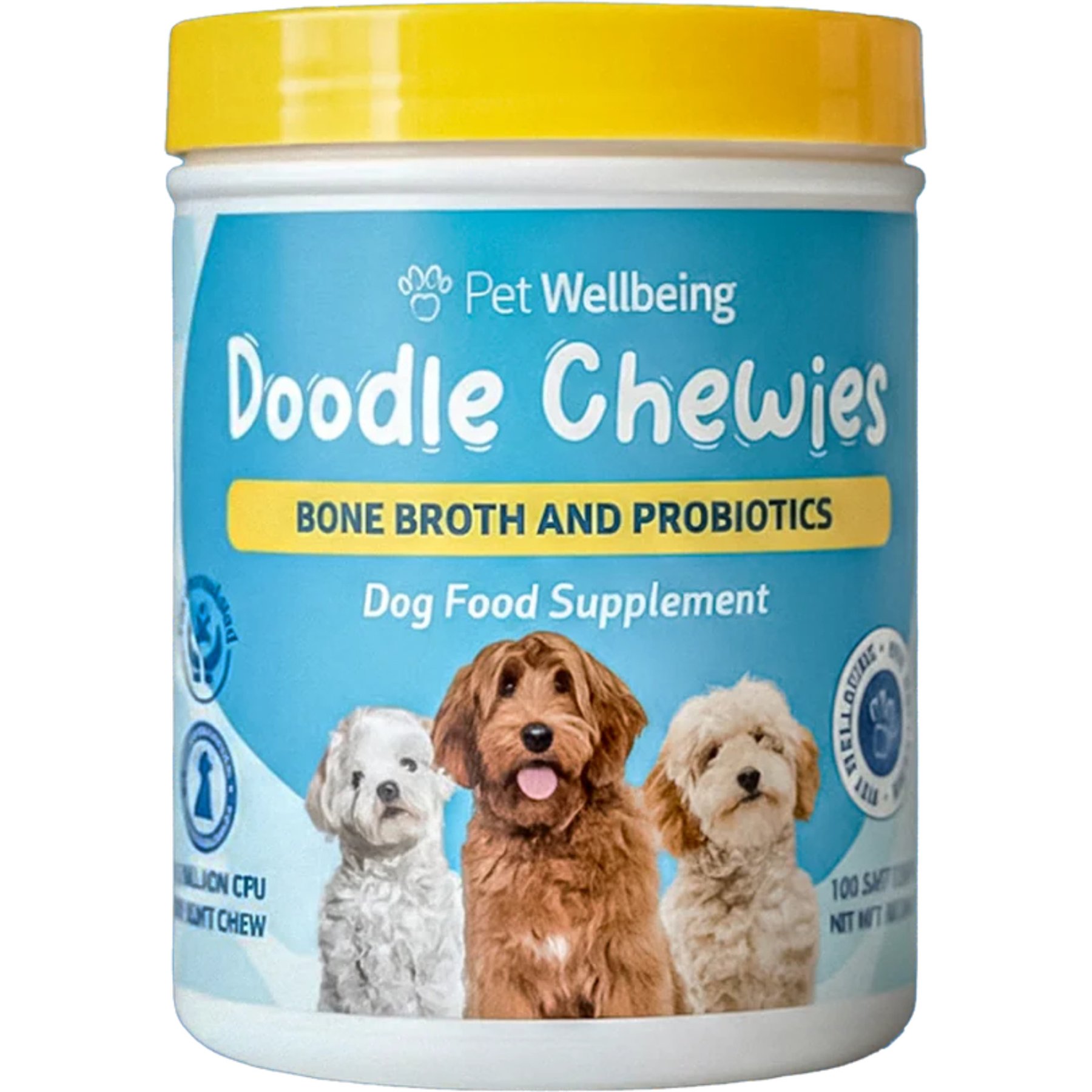 Pet Wellbeing Doodle Chewies Nutrient-Rich Soft Flavored Supplement for Dogs, 200-g, 100 count