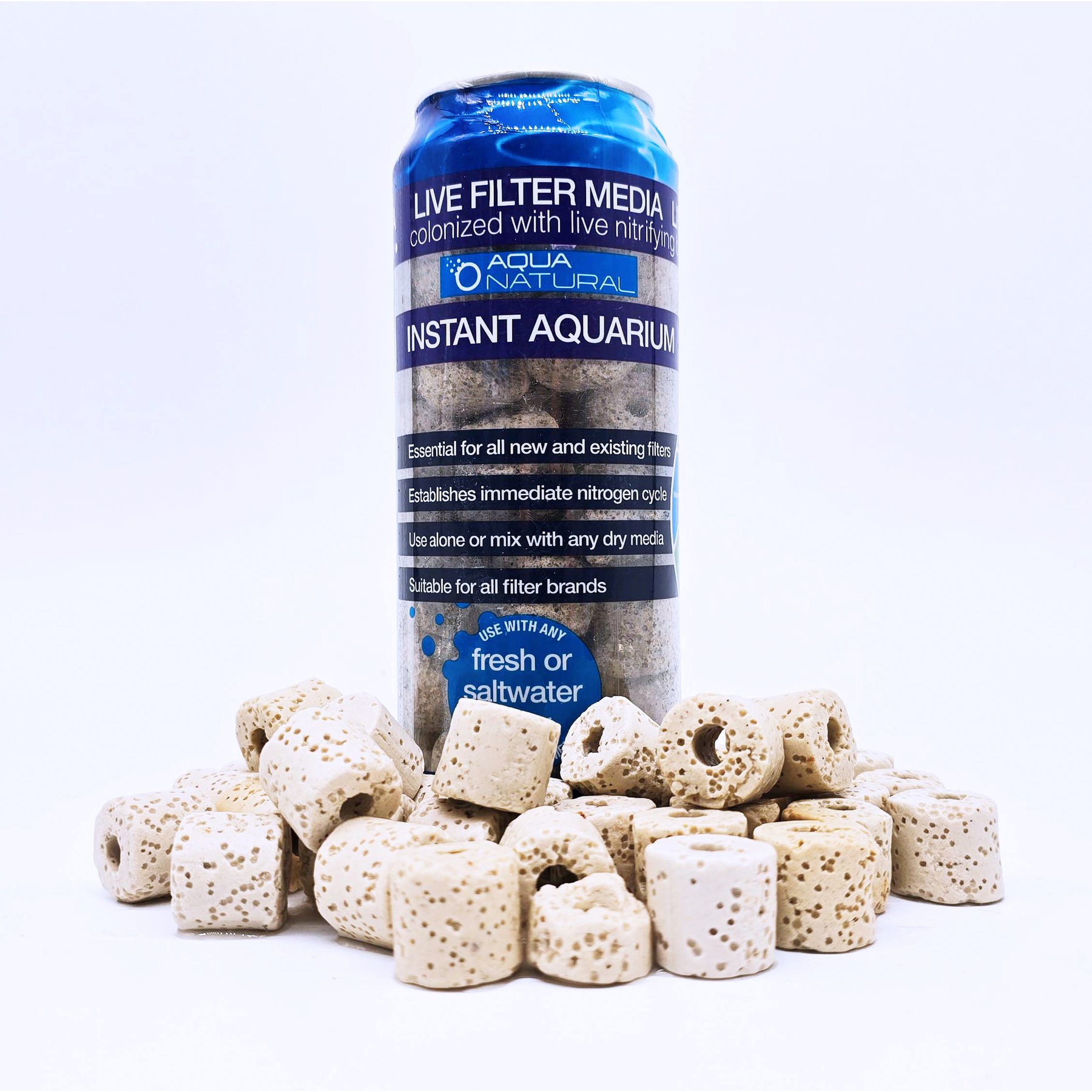 Aqua Natural Live Ceramic Rings Filter Media, 17-fl oz