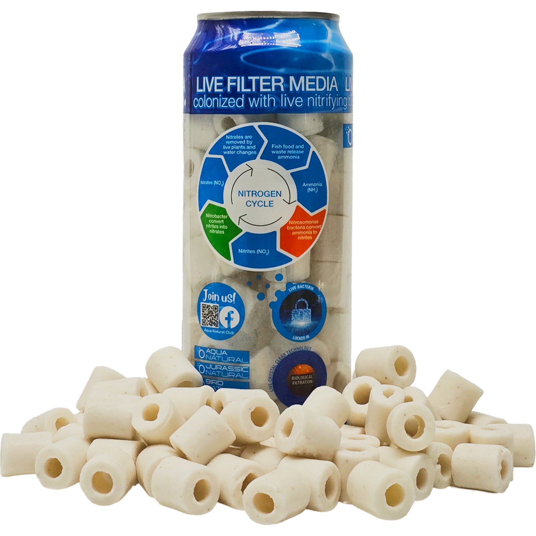 Aqua Natural Live Quartz Rings Filter Media, 17-fl oz