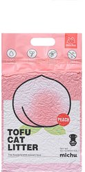 Michu Natural Peach Scented Clumping Tofu Cat Litter, 5.5-lb bag, case of 6