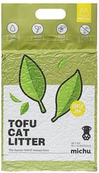 Michu Natural Green Tea Scented Clumping Tofu Cat Litter, 5.5-lb bag, case of 6