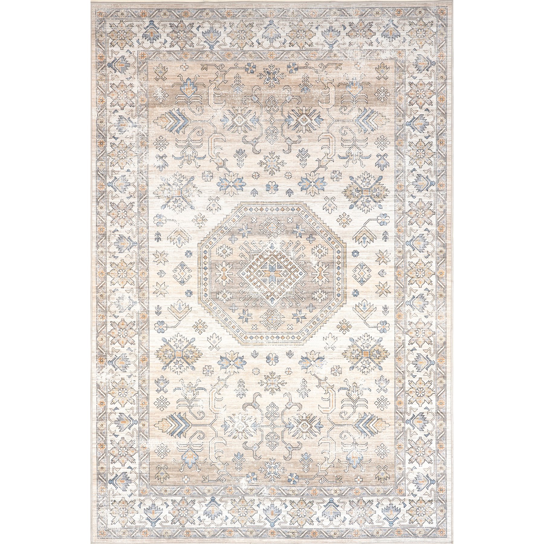 Nuloom Darby Persian Machine Washable Area Rug, Beige, 8-ft