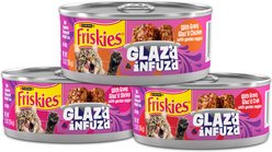 Friskies Glaz’d & Infuz’d Variety Pack with Chicken, Crab or Shrimp Wet Cat Food, 5.5-oz can, 3 count
