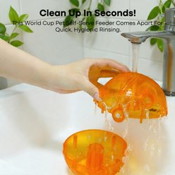 Shele World Cup Interactive Sphere Treat Dispenser & Slow Feeder Training Dog & Cat Toy, Orange slide 2 of 9
