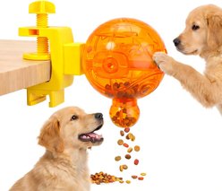 Shele World Cup Interactive Sphere Treat Dispenser & Slow Feeder Training Dog & Cat Toy, Orange