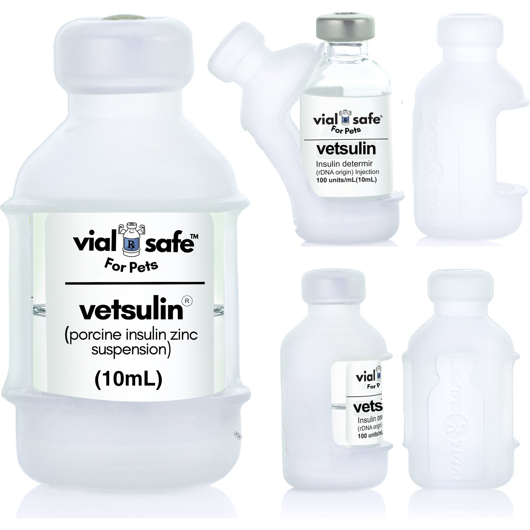 Vial Safe for Pets Insulin Vial Protector for Vetsulin, Clear, 2 Pack