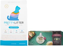 Fancy Feast Medleys Florentine Collection Pack Canned Food + PrettyLitter Cat Litter