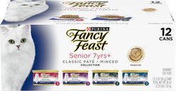 Fancy Feast Senior 7+ Chicken, Beef & Tuna Feasts Variety Pack Canned Cat Food, 3-oz can, case of 12