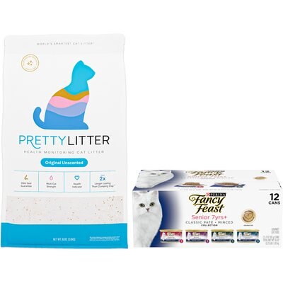 Fancy Feast Fancy Feast Senior 7+ Chicken, Beef & Tuna Feasts Variety Pack Canned Food + PrettyLitter Cat Litter