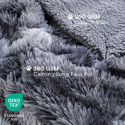 Luciphia Waterproof Washable Shaggy Faux Fur for Couch & Bed Dog Blanket, Tie-Dye Grey, 40 x 50-in slide 2 of 6
