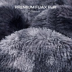 Luciphia Waterproof Washable Shaggy Faux Fur for Couch & Bed Dog Blanket, Tie-Dye Grey, 30 x 40-in slide 2 of 7