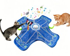 Meowvale Newly Upgraded Interactive Rechargeable Touch Activated Electronic Hide & Seek Cat Toy, Blue
