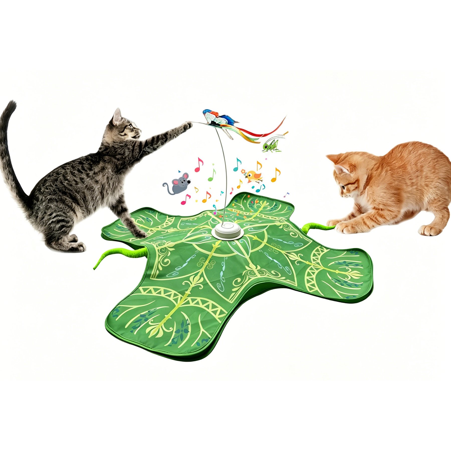 Meowvale Newly Upgraded Interactive Rechargeable Touch Activated Electronic Hide & Seek Cat Toy, Green