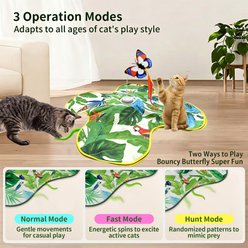 Meowvale Interactive Electronic Hide & Seek Cat Toy with Fluttering Butterfly, Green slide 2 of 8