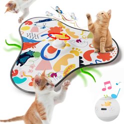 Meowvale Interactive Rechargeable Touch Activated Electronic Hide & Seek Cat Toy, Red