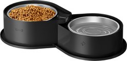 Newget Stainless Steel Anti-Skid 304 Metal Double Acrylic Food & Water Dog & Cat Bowl, Medium: 800-mL, Black slide 1 of 8