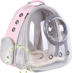 Halinfer Front Extension with Bubble Dome Carrier Backpack for Puppies & Cats, Large, Pink