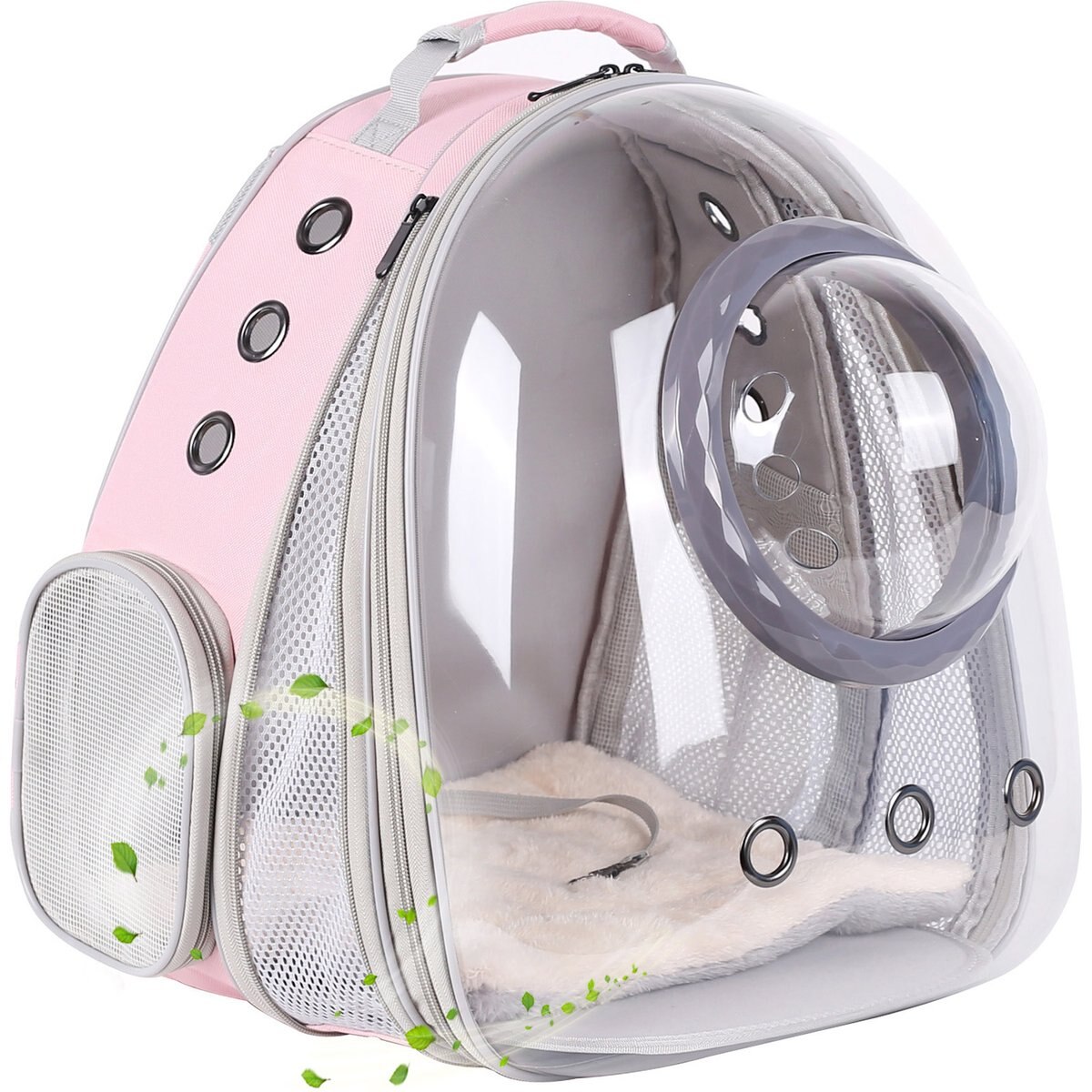 Halinfer Front Extension with Bubble Dome Carrier Backpack for Puppies & Cats, Large, Pink