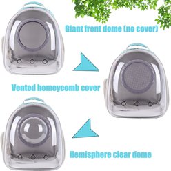 Halinfer Front Extension with Bubble Dome Carrier Backpack for Puppies & Cats, Large, Green slide 2 of 6