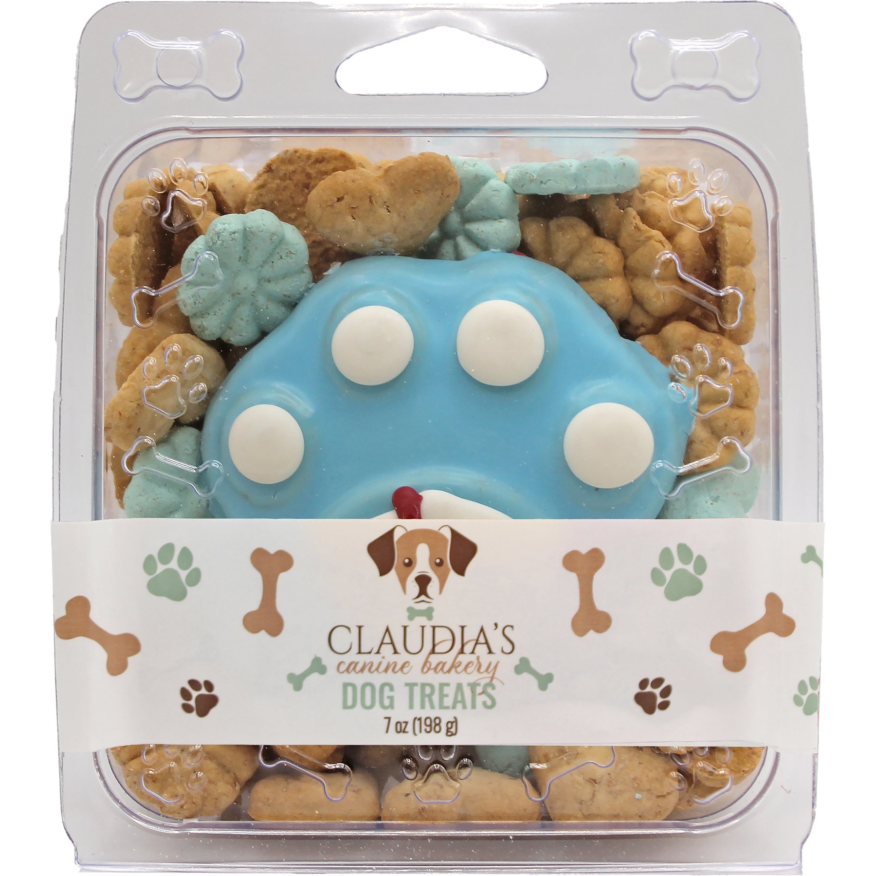 Claudia's Canine Bakery Life Preserver Paw Crunchy Dog Treats, 7-oz tub