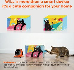 Shele Will AI Interactive Voice-Activated 3-in-1 Moving Laser & Feather Teaser Motion Toy with 10+ Sounds Robot Cat, Orange/Black slide 2 of 9