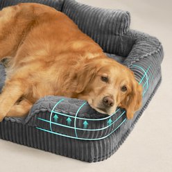 EHEYCIGA Memory Foam Orthopedic Furniture Style Sofa Dog Bed with Removable Cover, 41 x 27 x 7.5-in, Grey slide 2 of 9