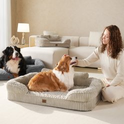 EHEYCIGA Memory Foam Orthopedic Furniture Style Sofa Dog Bed with Removable Cover, 41 x 27 x 7.5-in, Linen slide 2 of 9