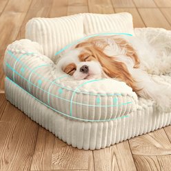 EHEYCIGA Memory Foam Orthopedic Furniture Style Sofa Dog Bed with Removable Cover, 36 x 27-in, Beige slide 2 of 9